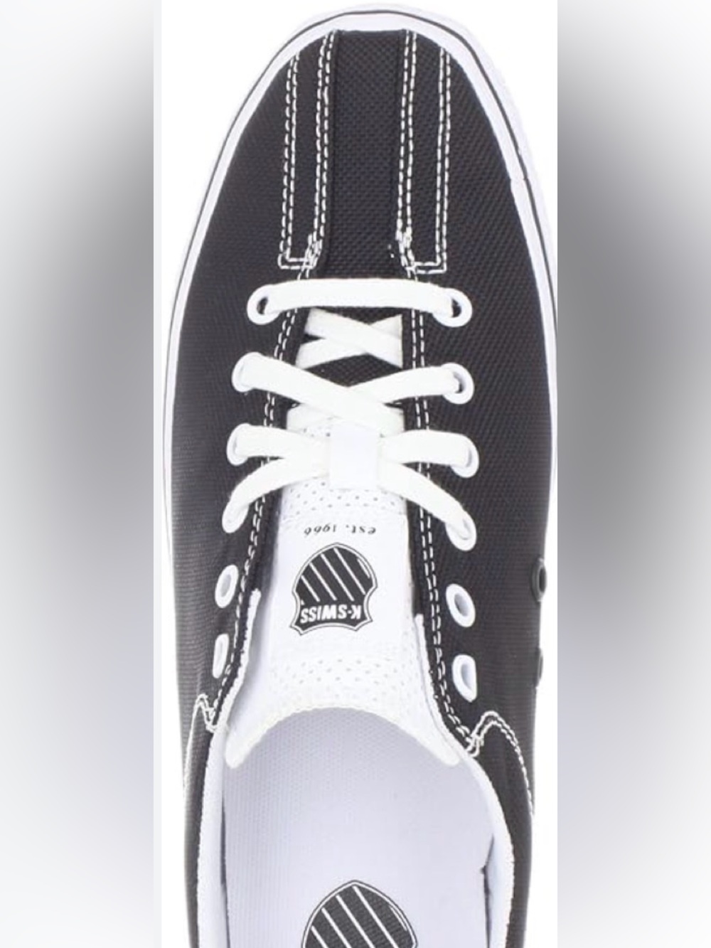 K-Swiss Women’s Black and White Low-Top Canvas Sneaker